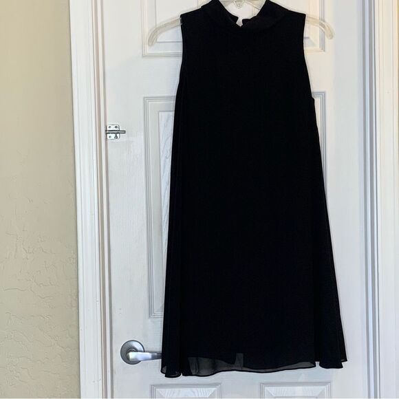 Vince Camuto Mock-Neck Chiffon Shift Dress Black Size 12 - Picture 12 of 13